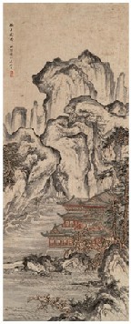 吴镜汀 滕王阁图 立轴